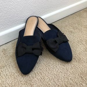 LC Lauren Conrad Blue Bow Mules